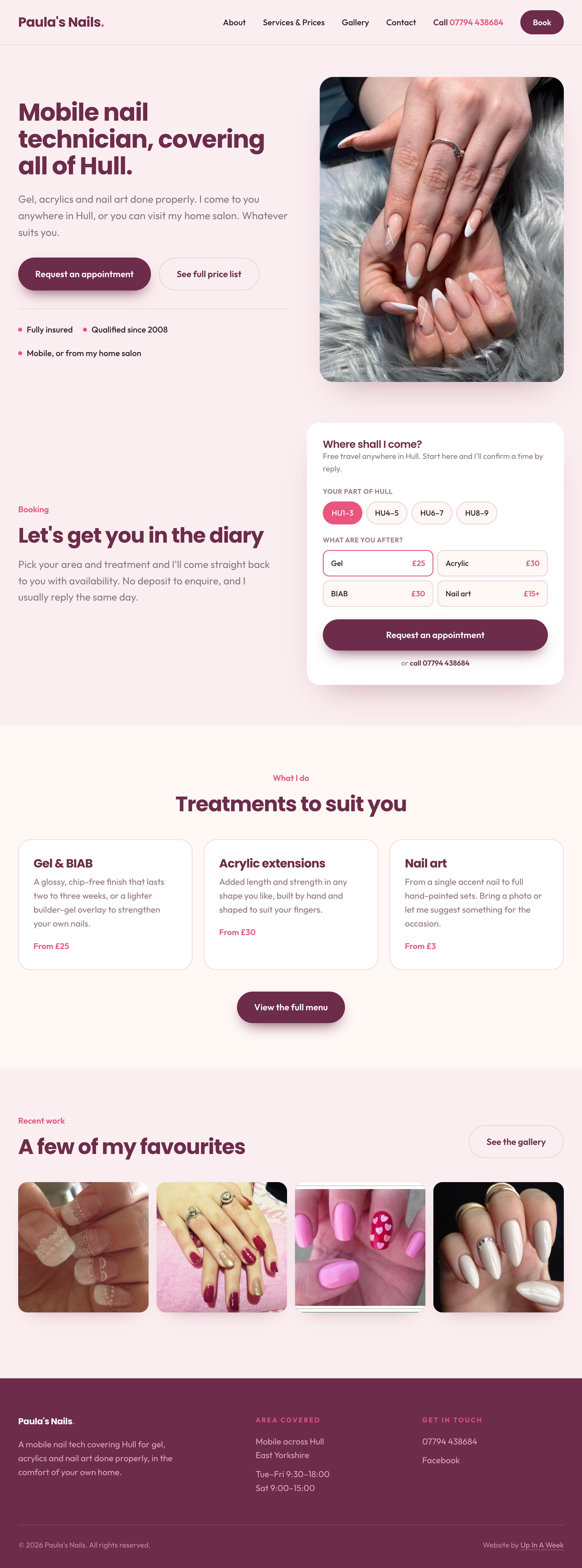 Paula's Nails website